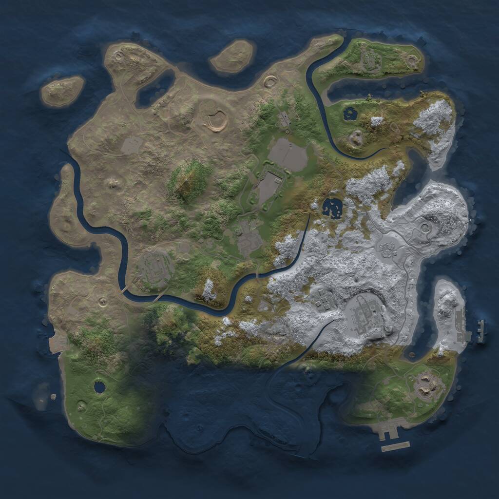 Rust Map: Procedural Map, Size: 3500, Seed: 1790152879, 14 Monuments
