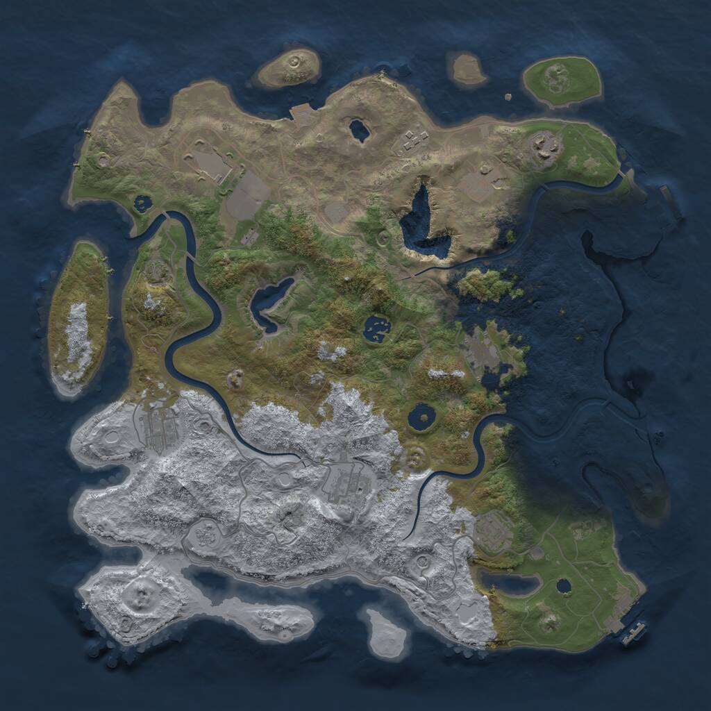Rust Map: Procedural Map, Size: 4000, Seed: 648267, 15 Monuments