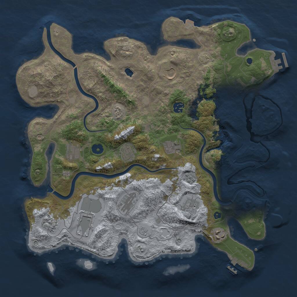Rust Map: Procedural Map, Size: 4000, Seed: 1814423915, 17 Monuments