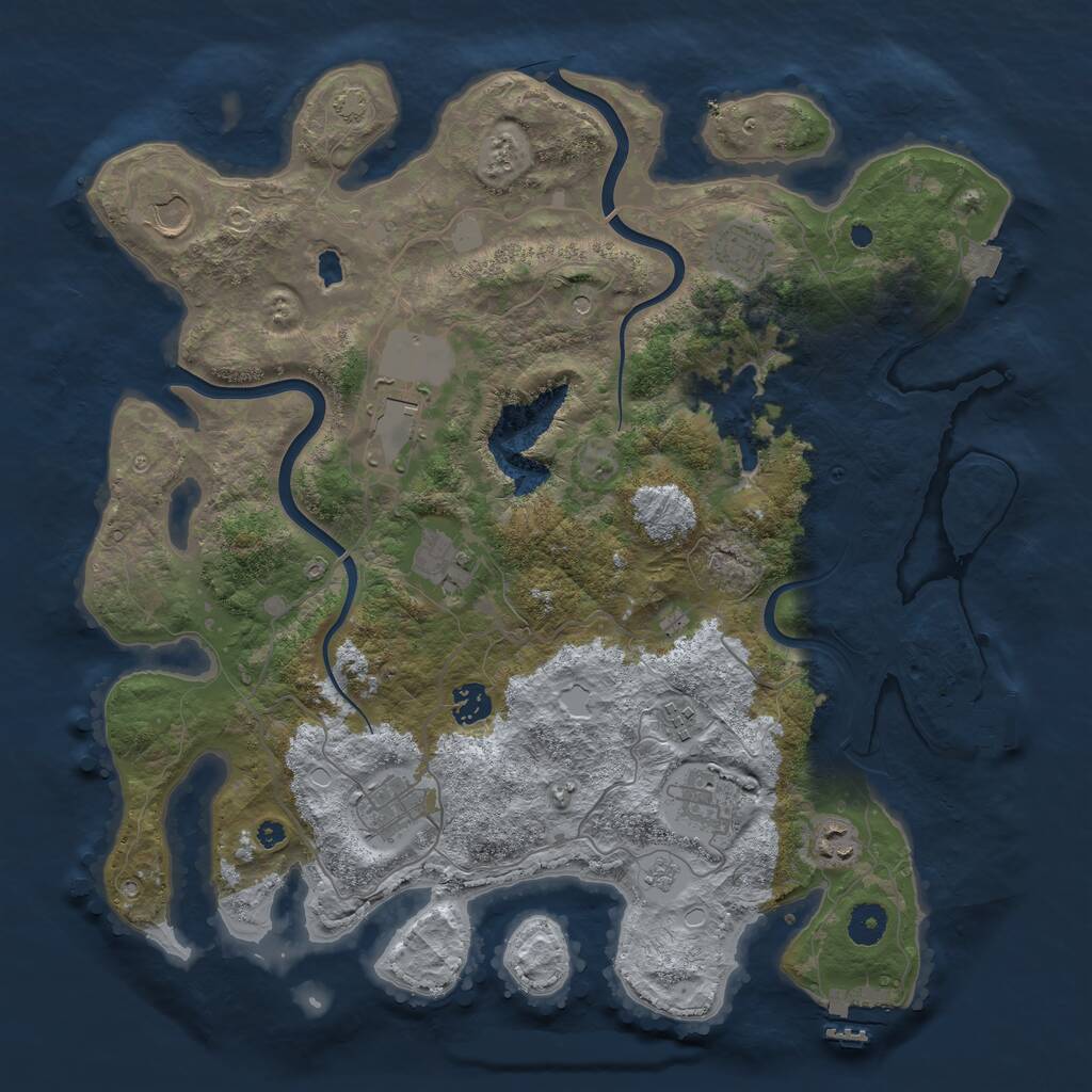 Rust Map: Procedural Map, Size: 4000, Seed: 289755555, 15 Monuments
