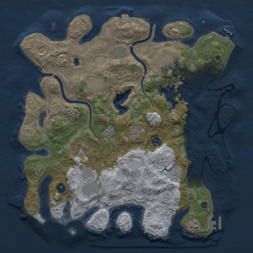 Rust Map: Procedural Map, Size: 4000, Seed: 289755555, 17 Monuments