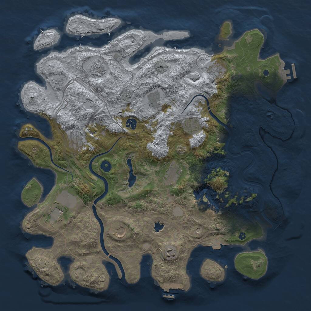 Rust Map: Procedural Map, Size: 4250, Seed: 279658161, 17 Monuments