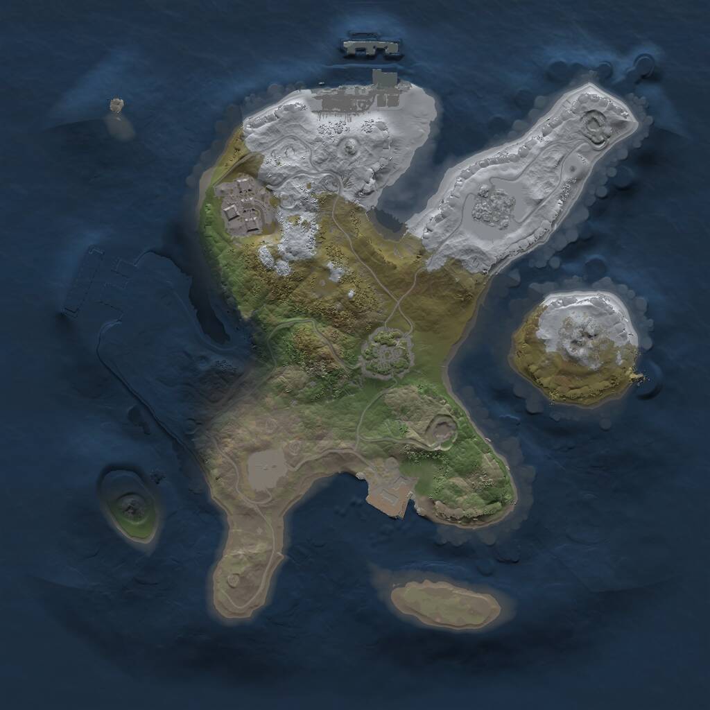 Rust Map: Procedural Map, Size: 2000, Seed: 3548, 6 Monuments