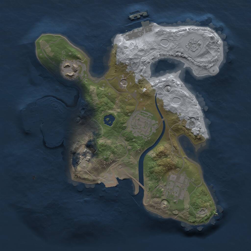 Rust Map: Procedural Map, Size: 2200, Seed: 154858, 9 Monuments