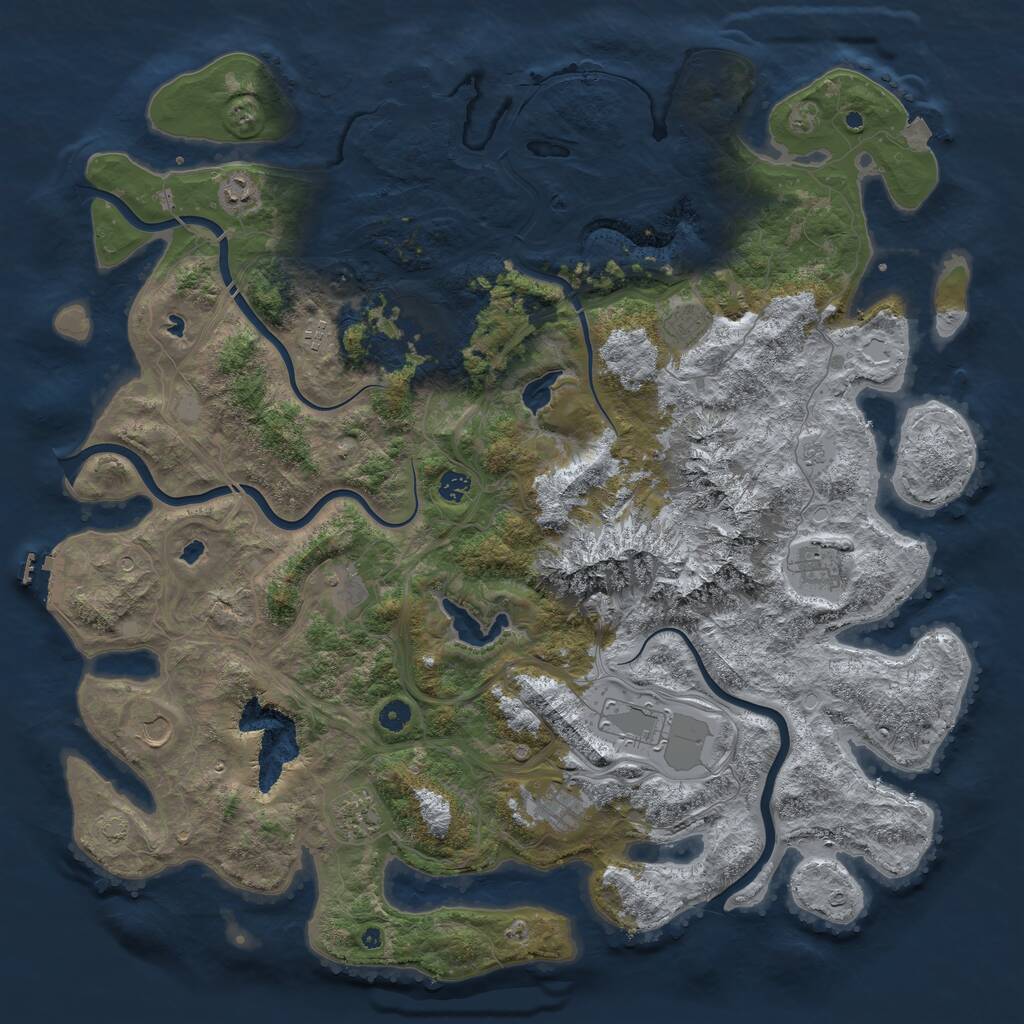 Rust Map: Procedural Map, Size: 5000, Seed: 617726483, 17 Monuments