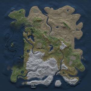 Thumbnail Rust Map: Procedural Map, Size: 4500, Seed: 543373376, 16 Monuments