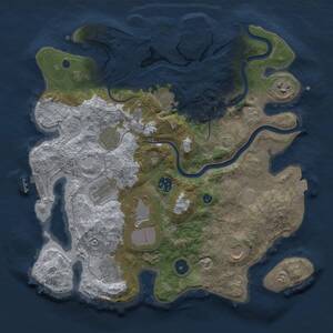 Thumbnail Rust Map: Procedural Map, Size: 3500, Seed: 833079011, 15 Monuments