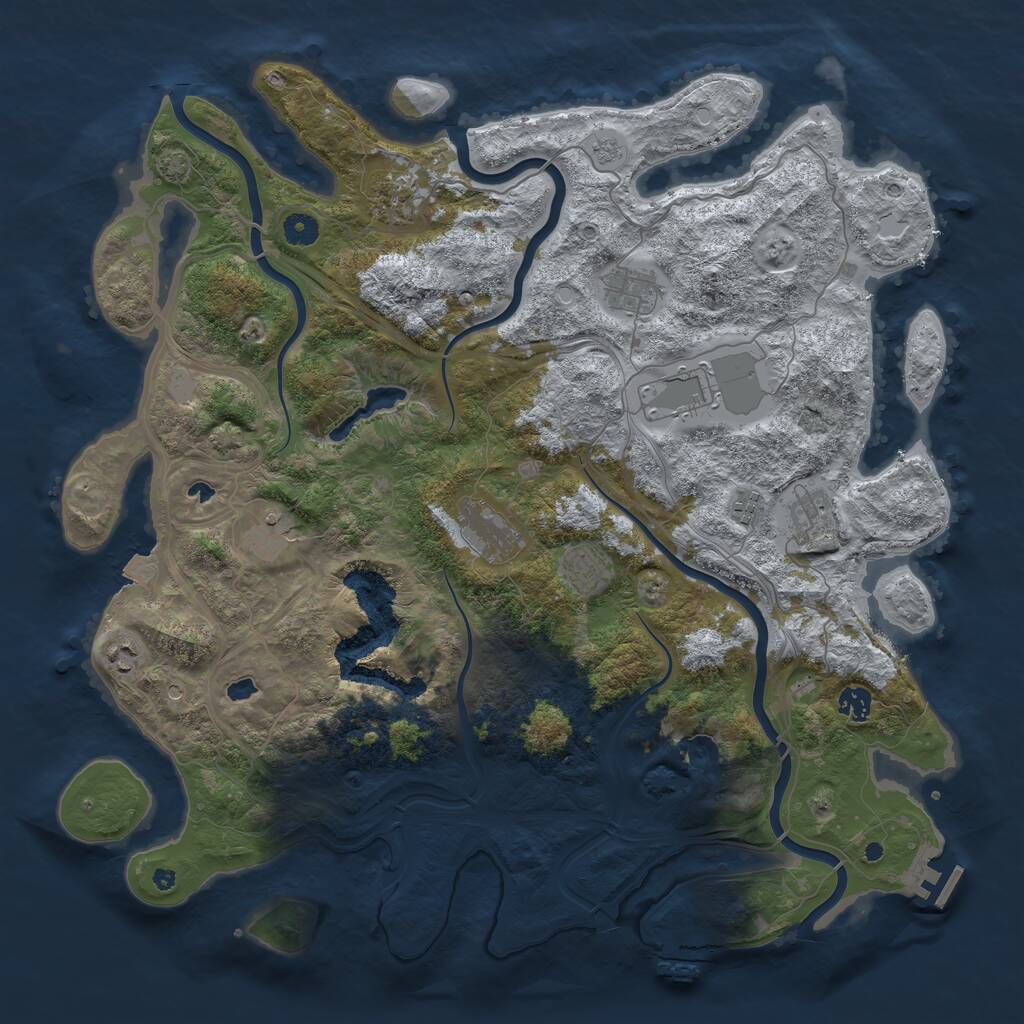 Rust Map: Procedural Map, Size: 4500, Seed: 5687213, 16 Monuments