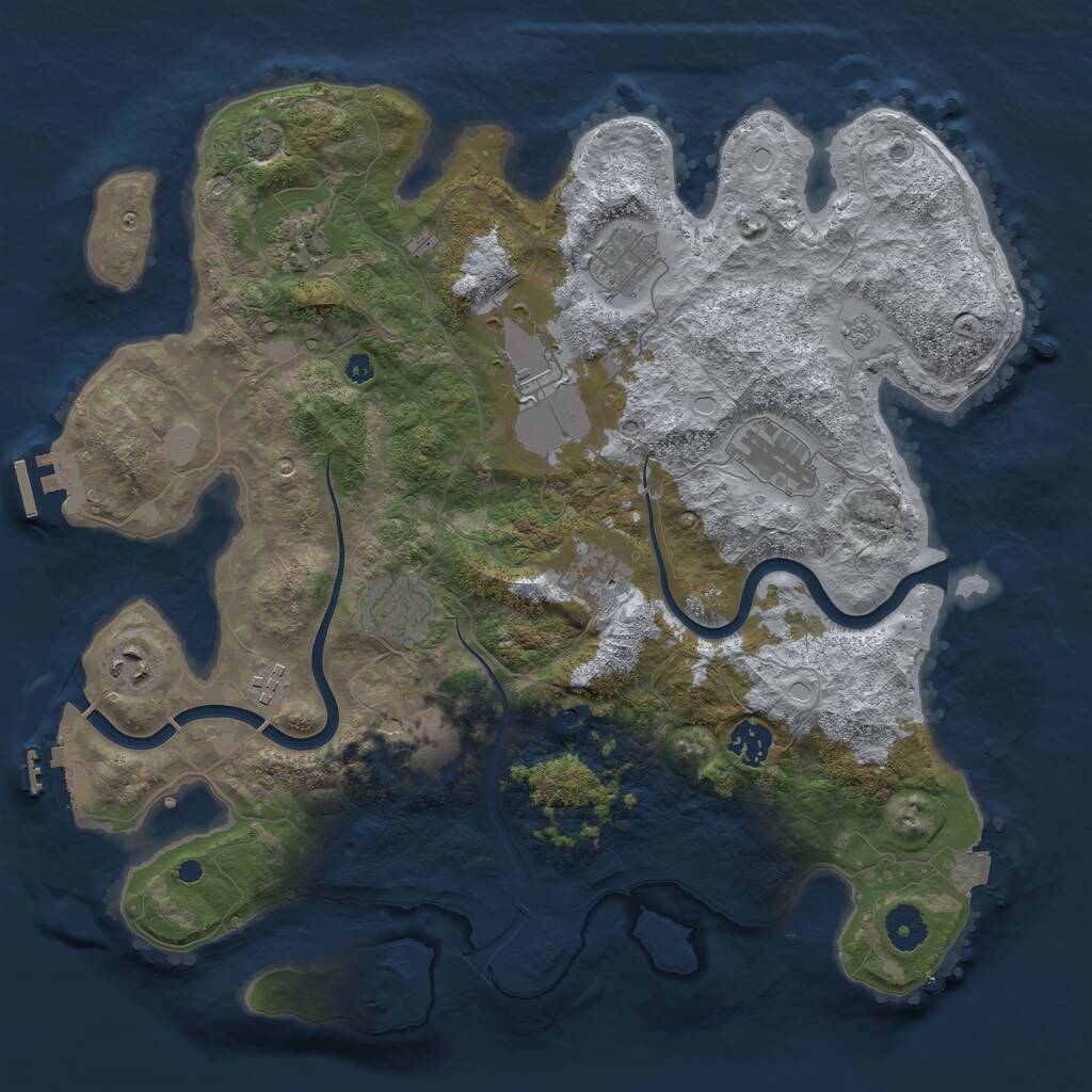 Rust Map: Procedural Map, Size: 3801, Seed: 56034, 16 Monuments