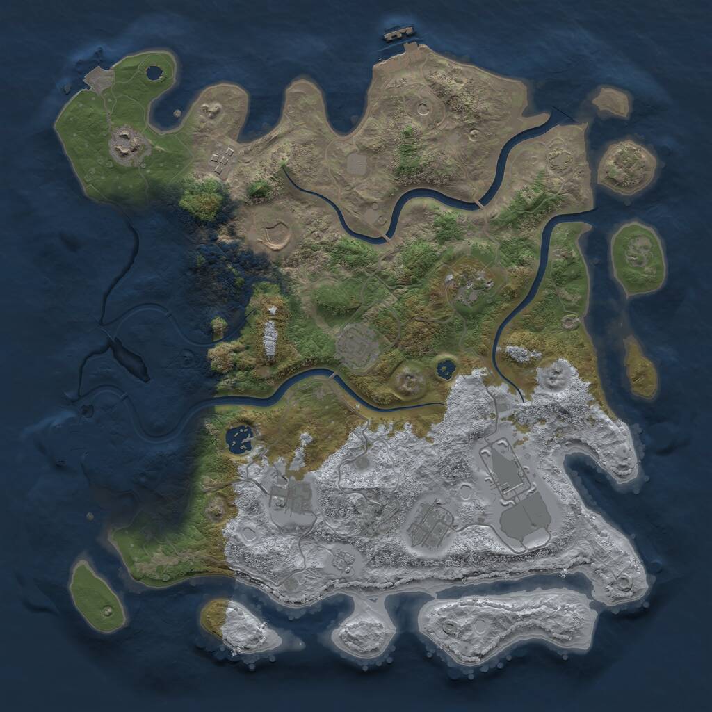 Rust Map: Procedural Map, Size: 3800, Seed: 20250605, 15 Monuments