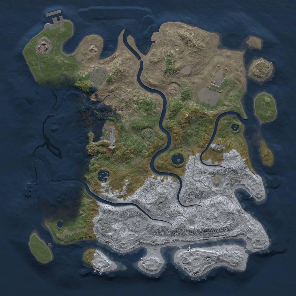 Rust Map: Procedural Map, Size: 3800, Seed: 20250605, 12 Monuments