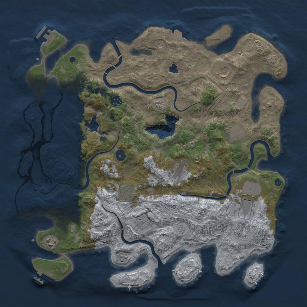 Rust Map: Procedural Map, Size: 4250, Seed: 7720067, 16 Monuments