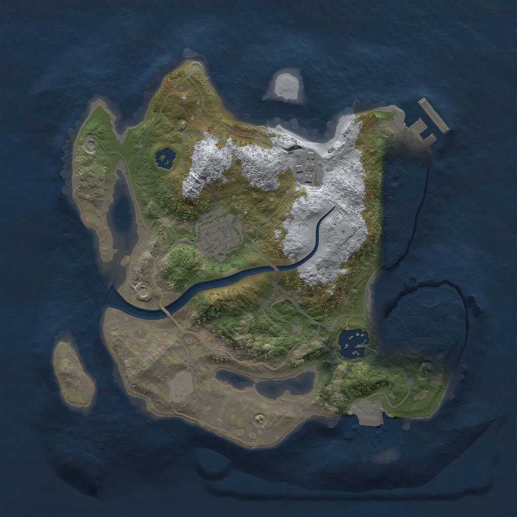 Rust Map: Procedural Map, Size: 2500, Seed: 11112222, 5 Monuments