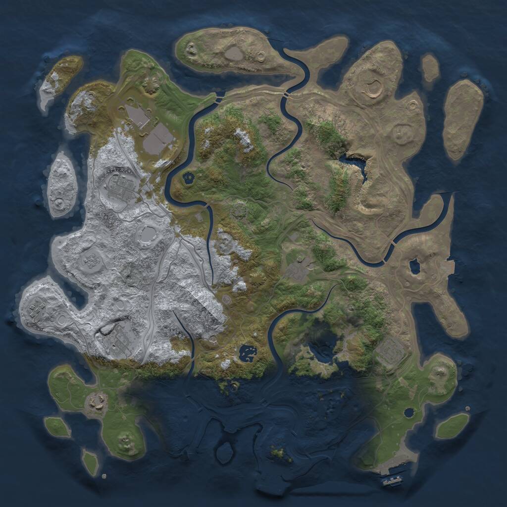 Rust Map: Procedural Map, Size: 4250, Seed: 590380770, 15 Monuments
