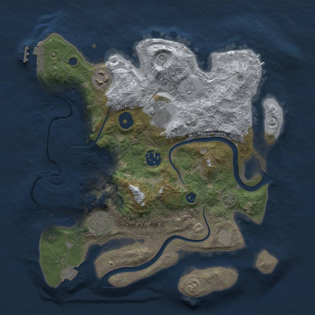 Rust Map: Procedural Map, Size: 3000, Seed: 897000778, 9 Monuments