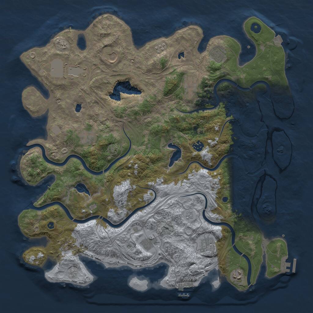 Rust Map: Procedural Map, Size: 4500, Seed: 824390871, 17 Monuments