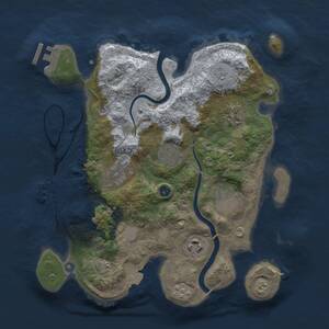 Thumbnail Rust Map: Procedural Map, Size: 3000, Seed: 697993838, 12 Monuments