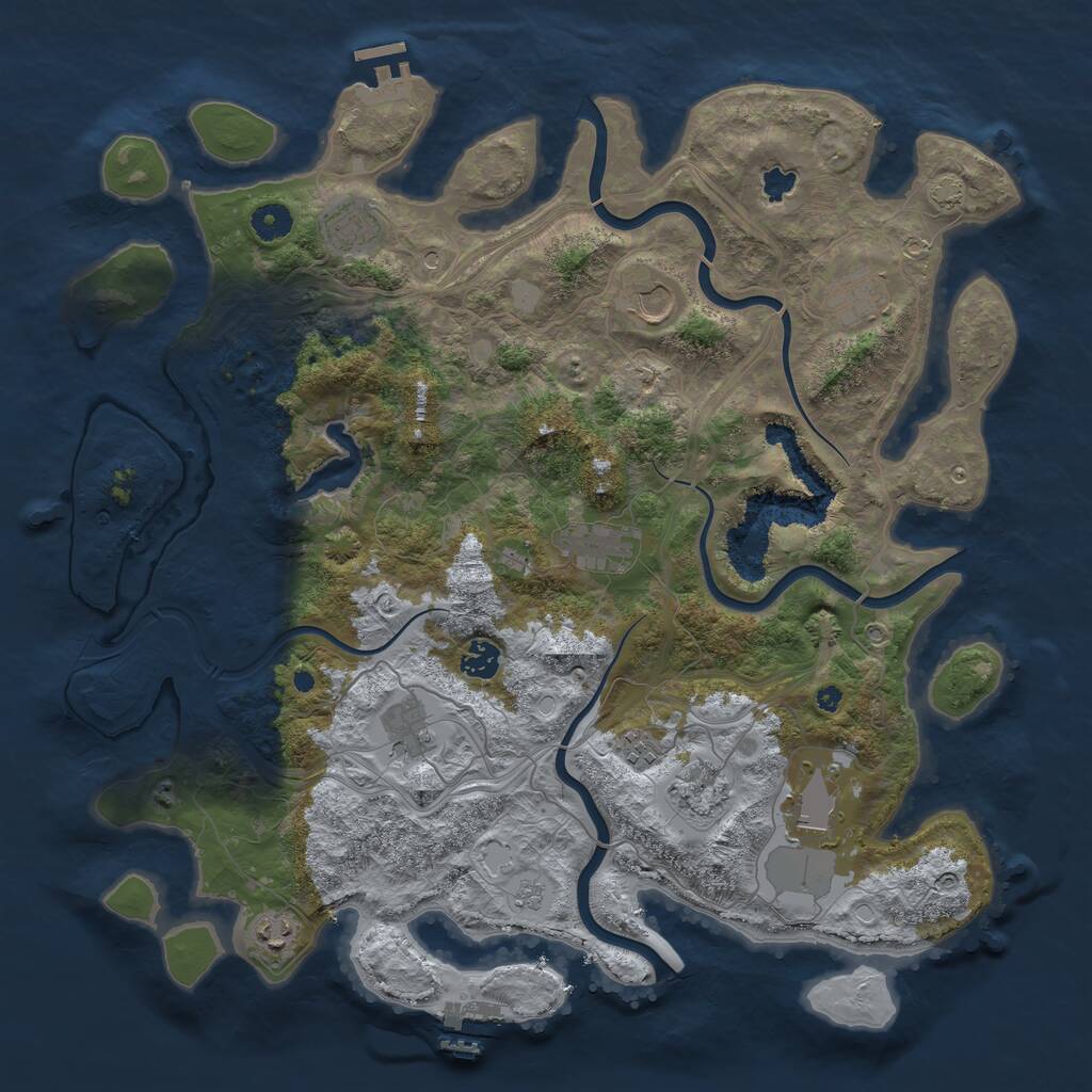 Rust Map: Procedural Map, Size: 4250, Seed: 637849769, 16 Monuments