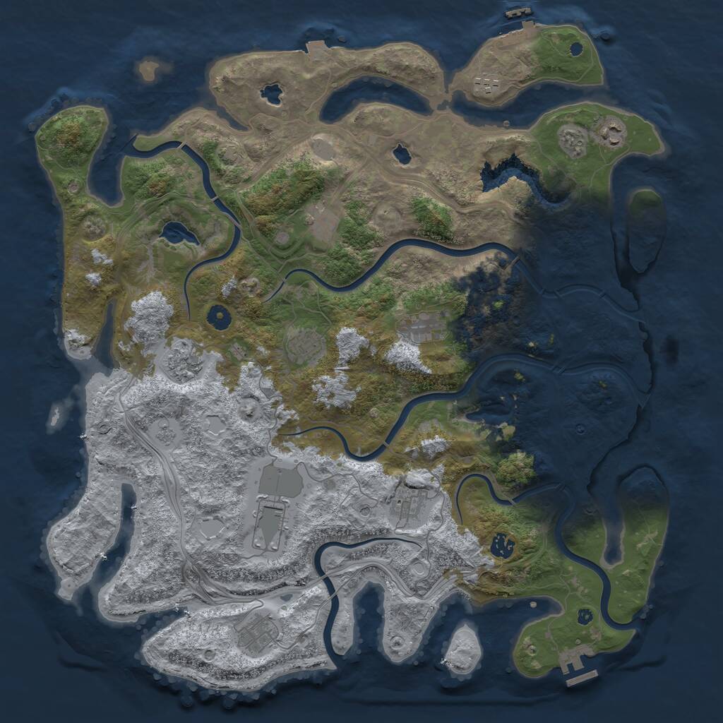 Rust Map: Procedural Map, Size: 4500, Seed: 974678957, 16 Monuments