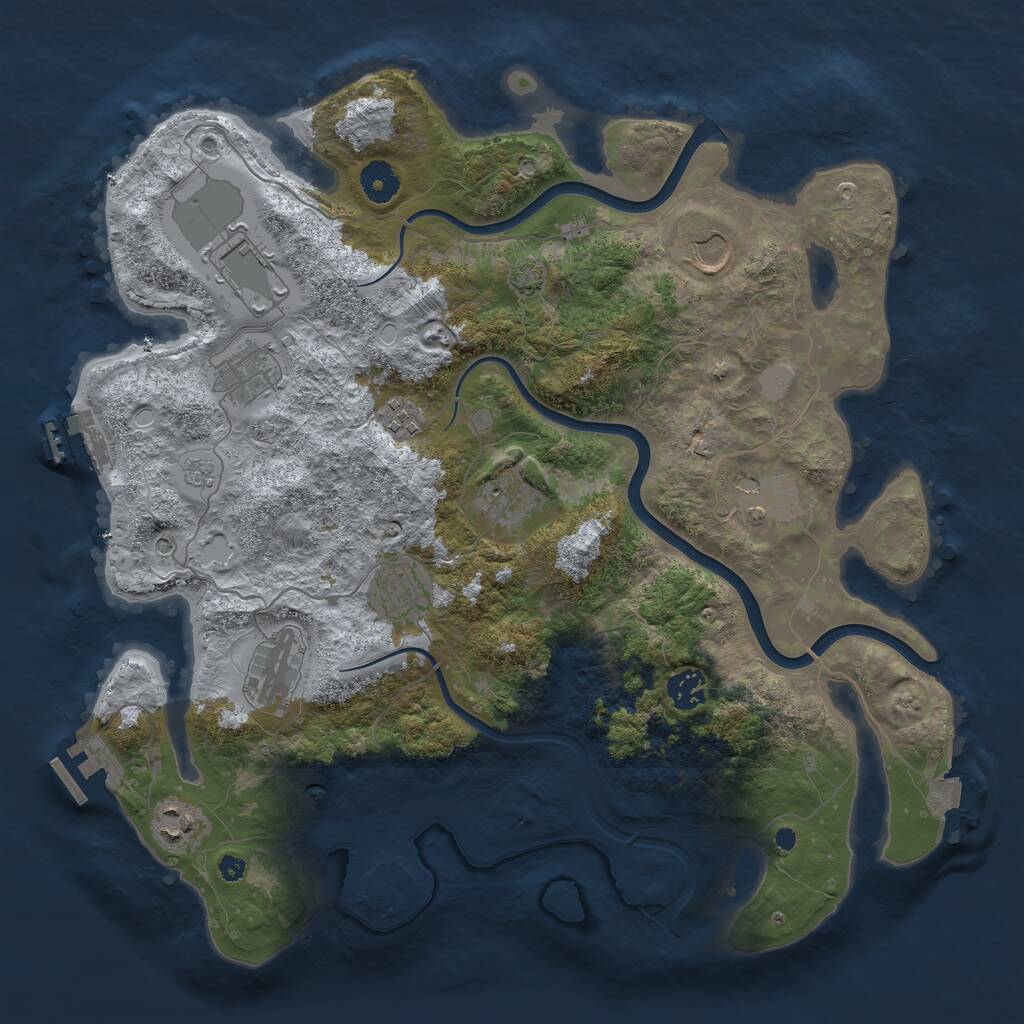 Rust Map: Procedural Map, Size: 3860, Seed: 6202025, 16 Monuments
