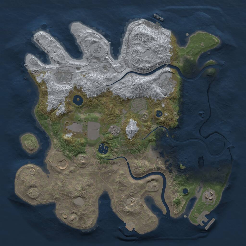 Rust Map: Procedural Map, Size: 3600, Seed: 1681937370, 15 Monuments