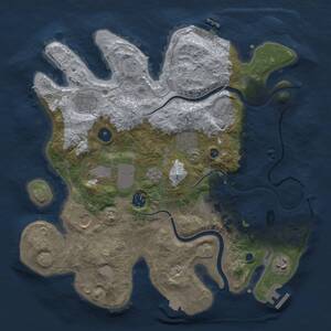 Thumbnail Rust Map: Procedural Map, Size: 3600, Seed: 1681937370, 15 Monuments