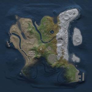 Thumbnail Rust Map: Procedural Map, Size: 2300, Seed: 1308623842, 7 Monuments