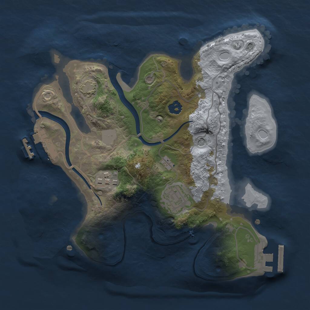 Rust Map: Procedural Map, Size: 2300, Seed: 1308623842, 7 Monuments