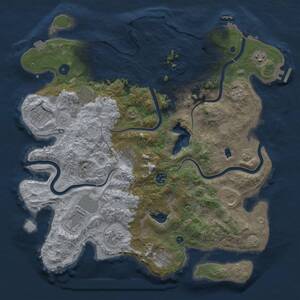 Thumbnail Rust Map: Procedural Map, Size: 4096, Seed: 18030034, 17 Monuments