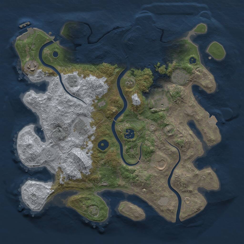 Rust Map: Procedural Map, Size: 3500, Seed: 506680368, 13 Monuments