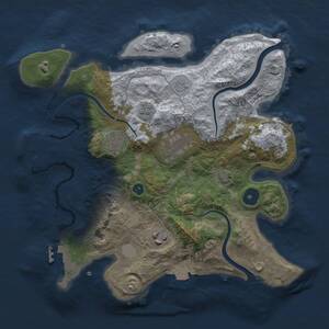 Thumbnail Rust Map: Procedural Map, Size: 3000, Seed: 2053260923, 10 Monuments
