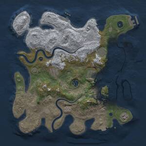 Thumbnail Rust Map: Procedural Map, Size: 3500, Seed: 1355155630, 12 Monuments