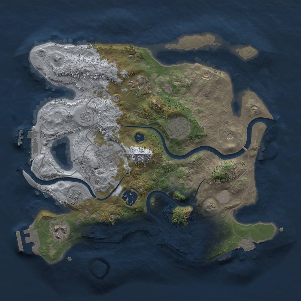 Rust Map: Procedural Map, Size: 3000, Seed: 414024667, 11 Monuments