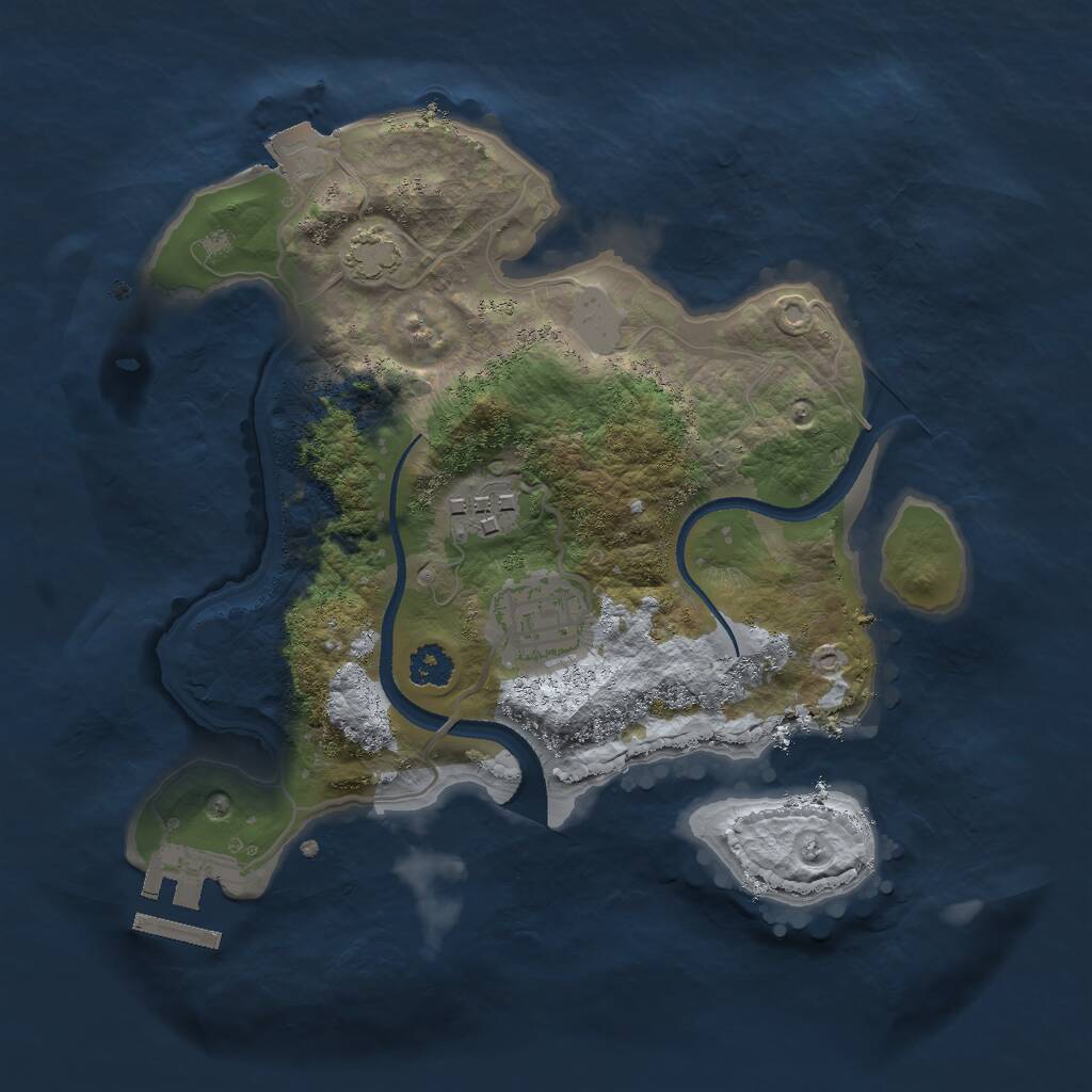 Rust Map: Procedural Map, Size: 2500, Seed: 612899762, 5 Monuments