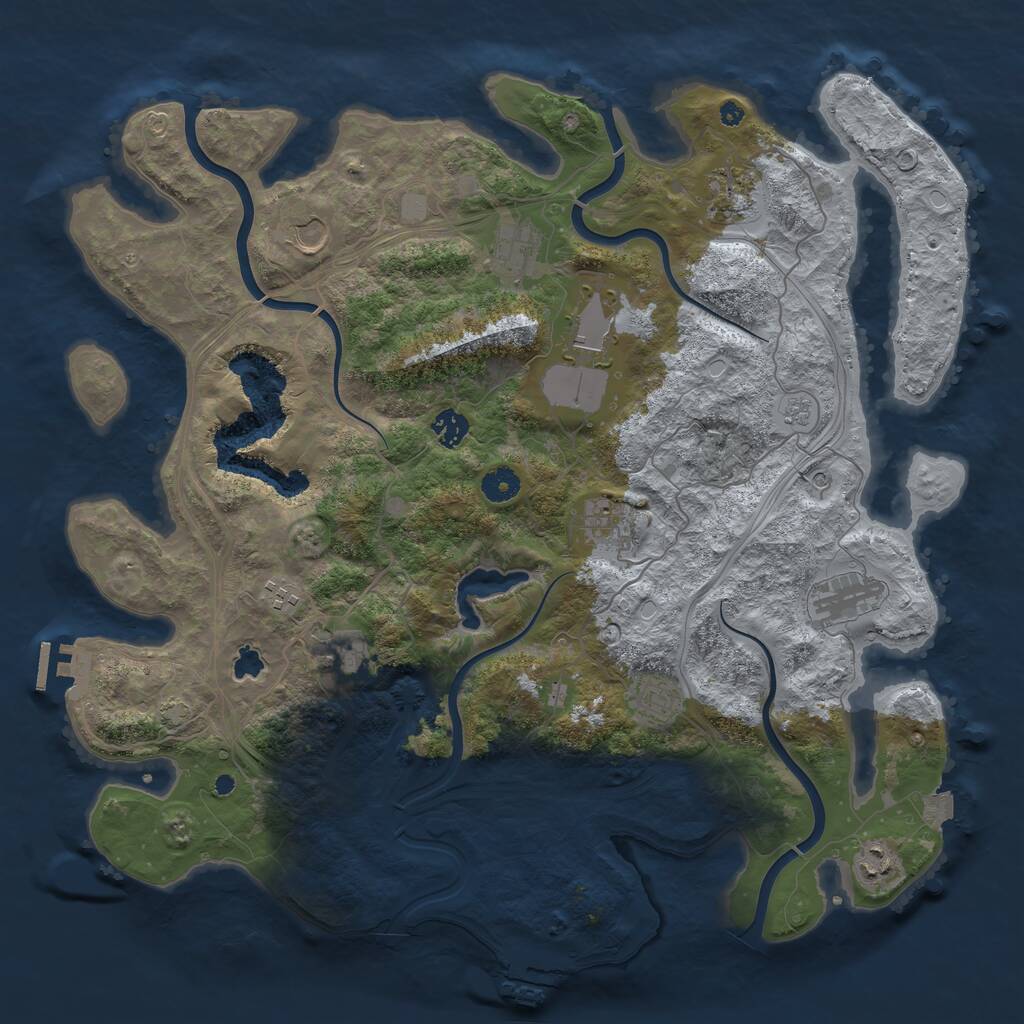 Rust Map: Procedural Map, Size: 4250, Seed: 2010942235, 17 Monuments