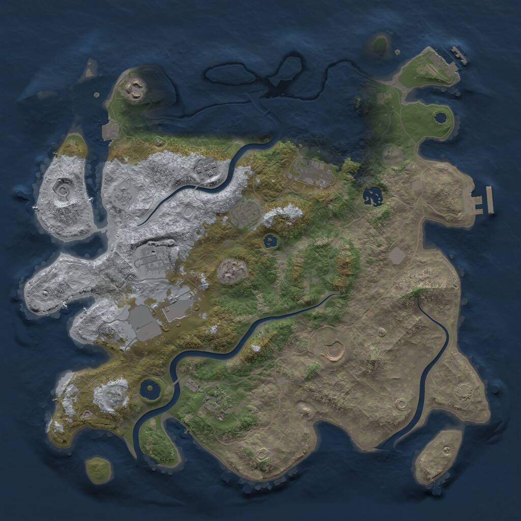 Rust Map: Procedural Map, Size: 3850, Seed: 8004581, 15 Monuments