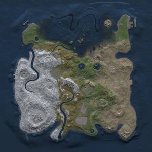 Thumbnail Rust Map: Procedural Map, Size: 3500, Seed: 703717570, 15 Monuments