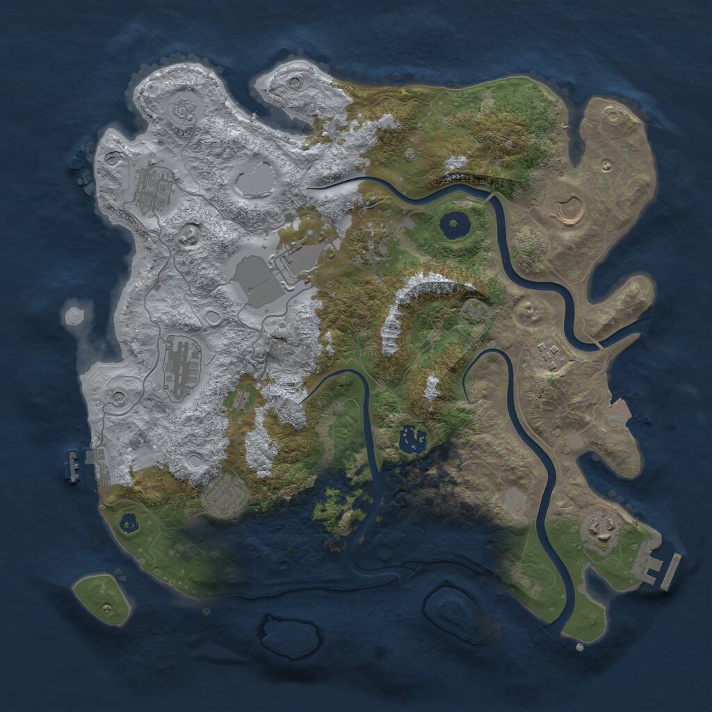 Rust Map: Procedural Map, Size: 3700, Seed: 770806839, 15 Monuments