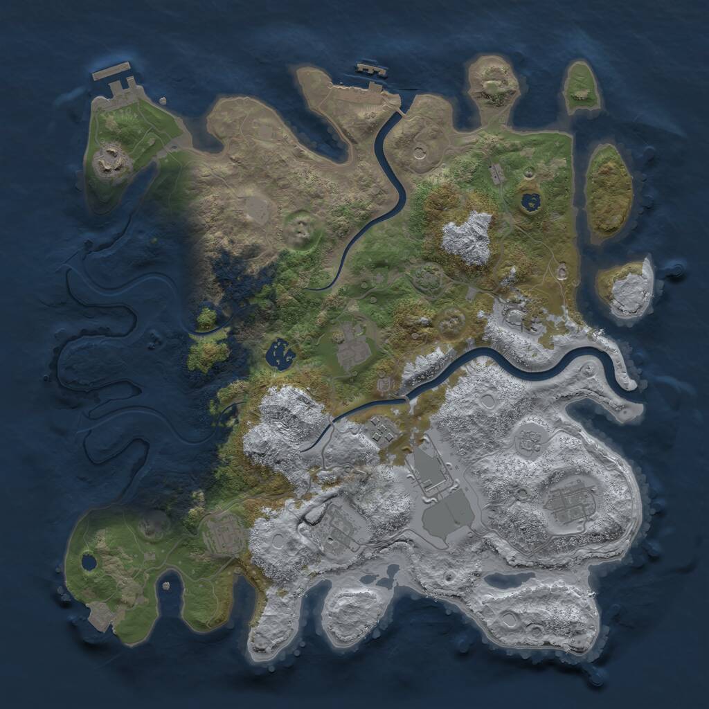 Rust Map: Procedural Map, Size: 3700, Seed: 305005745, 15 Monuments