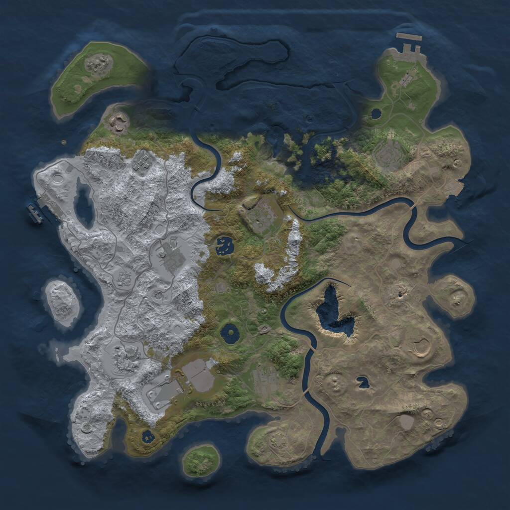 Rust Map: Procedural Map, Size: 4000, Seed: 1641048462, 16 Monuments