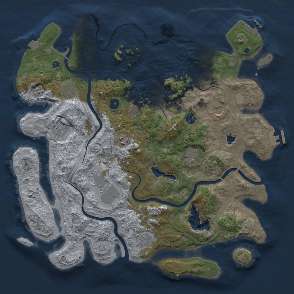 Rust Map: Procedural Map, Size: 4300, Seed: 1550453790, 16 Monuments