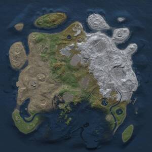 Thumbnail Rust Map: Procedural Map, Size: 3500, Seed: 851492983, 16 Monuments