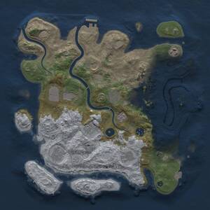 Thumbnail Rust Map: Procedural Map, Size: 3700, Seed: 1033021134, 16 Monuments