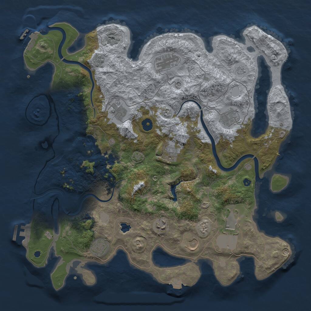 Rust Map: Procedural Map, Size: 4000, Seed: 1575245658, 15 Monuments