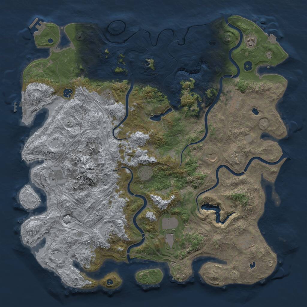 Rust Map: Procedural Map, Size: 5000, Seed: 1921273211, 17 Monuments