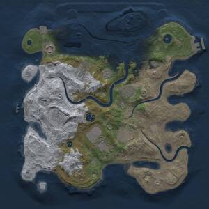 Thumbnail Rust Map: Procedural Map, Size: 3500, Seed: 1965764784, 16 Monuments