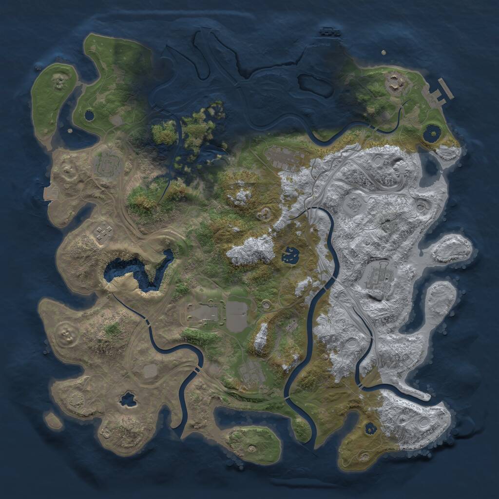 Rust Map: Procedural Map, Size: 4250, Seed: 706838013, 14 Monuments