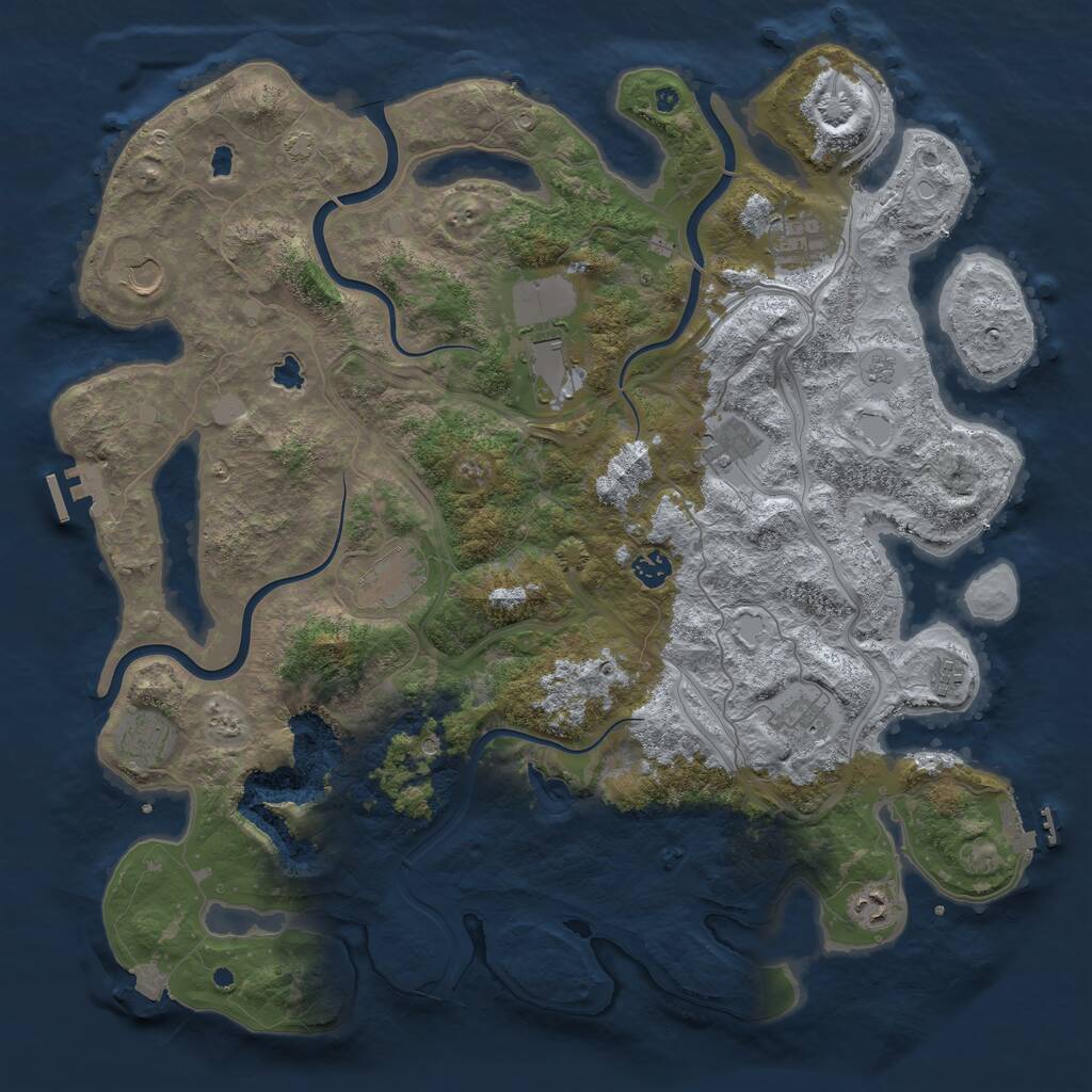 Rust Map: Procedural Map, Size: 4500, Seed: 305373249, 16 Monuments