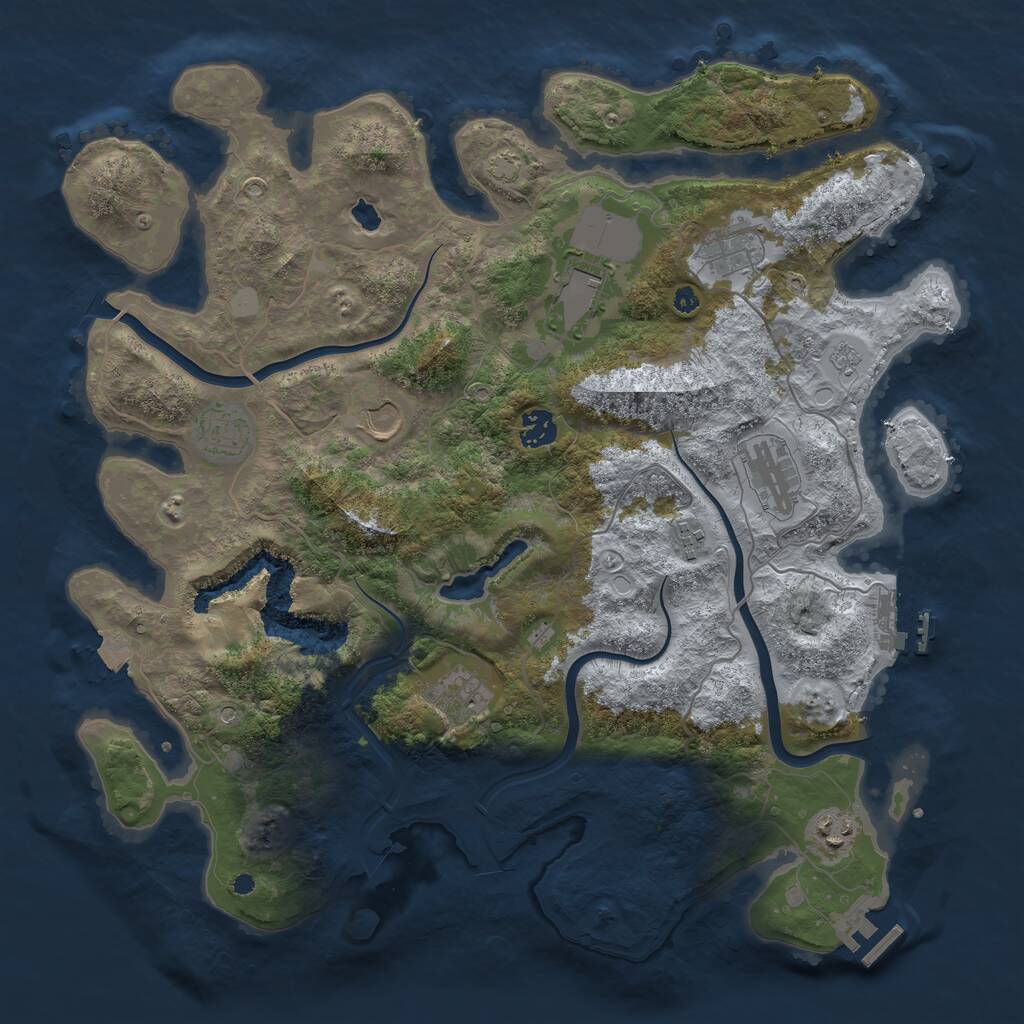 Rust Map: Procedural Map, Size: 4000, Seed: 1613719932, 15 Monuments