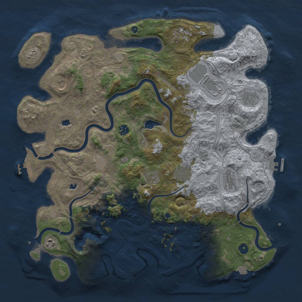 Rust Map: Procedural Map, Size: 4500, Seed: 976632112, 17 Monuments